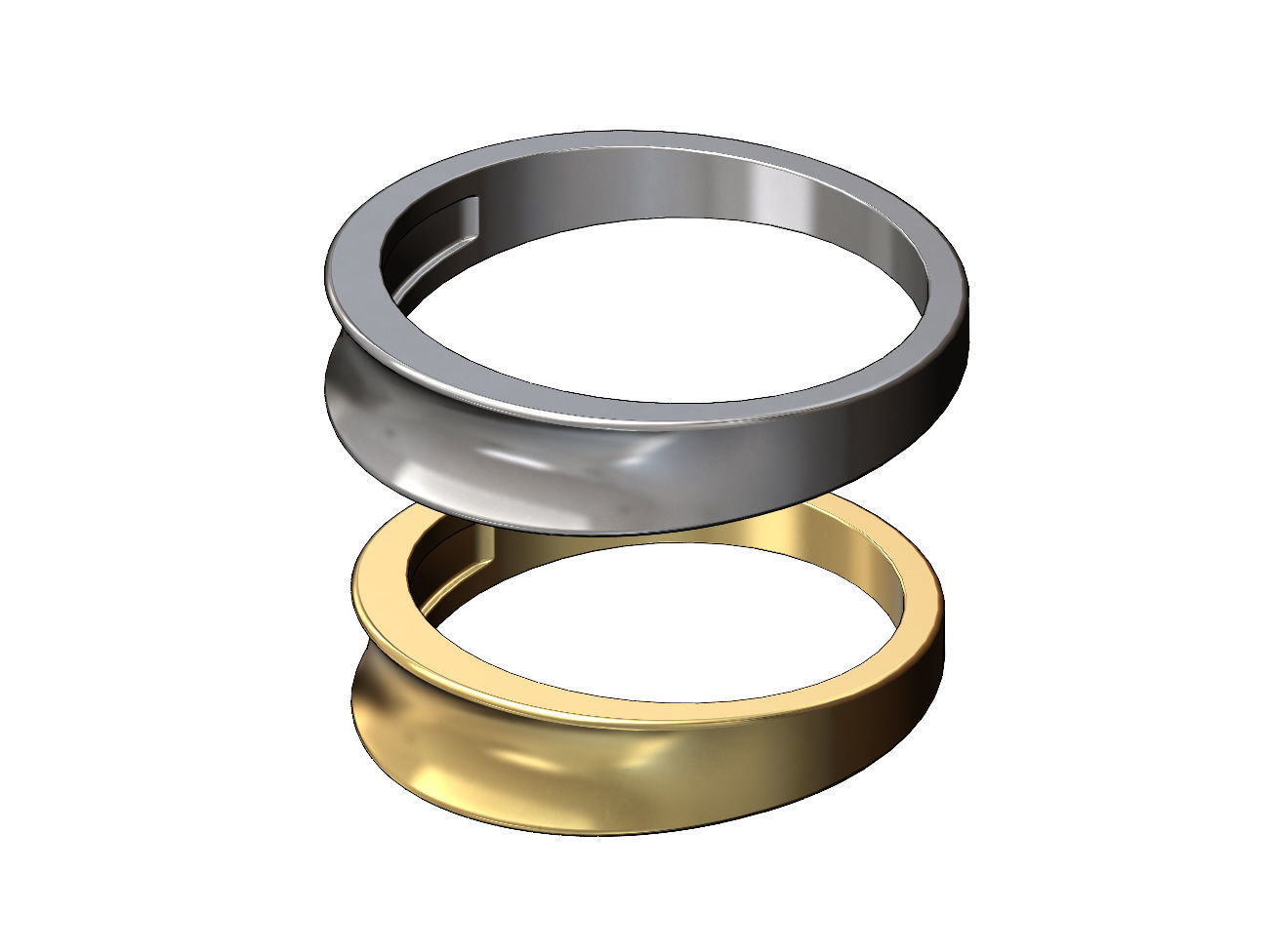 Simple concave band 3D print model_2