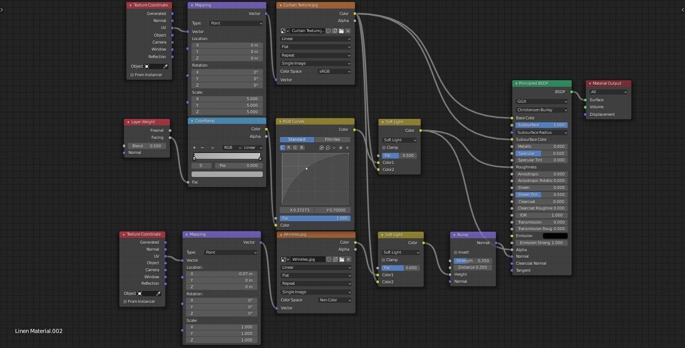 Sheer Linen Curtain - Blender Free 3D model_5