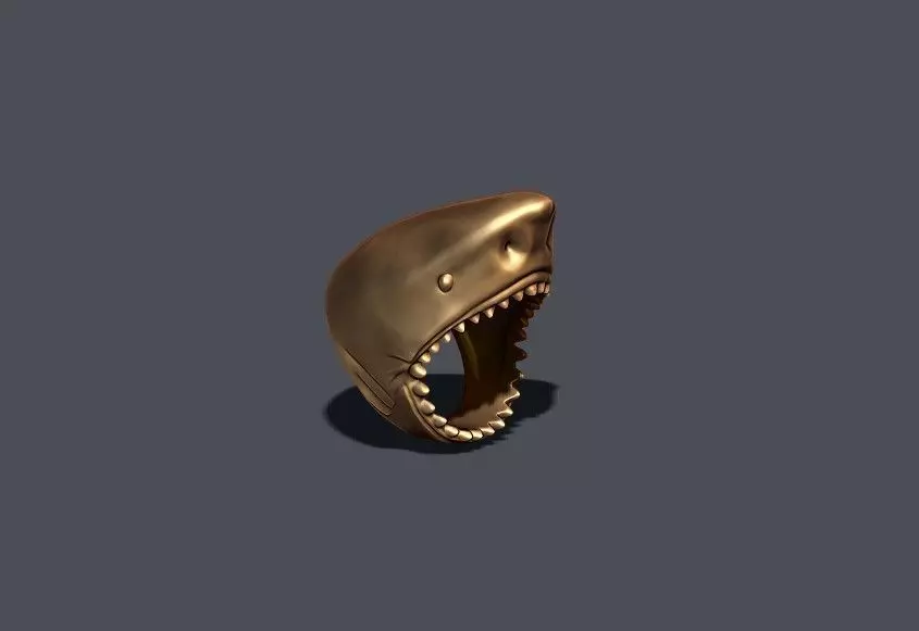 Shark head ring 3D print model