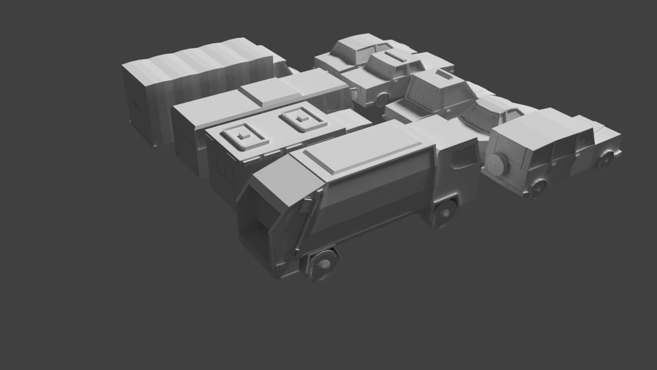 Vehicles Low poly 3D Model without color 3D model_2