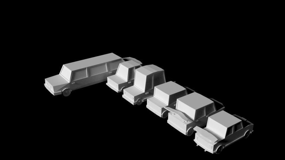 Vehicles Low poly 3D Model without color 3D model_6