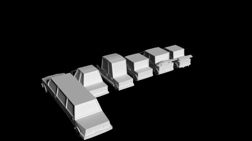 Vehicles Low poly 3D Model without color 3D model_5