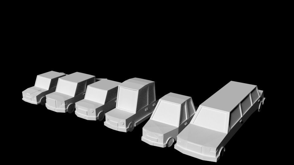 Vehicles Low poly 3D Model without color 3D model_4
