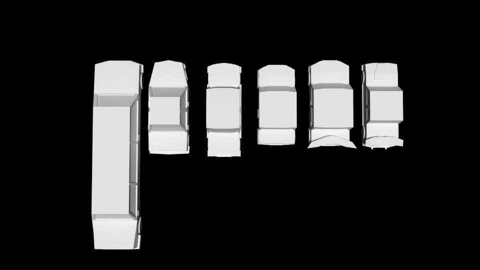 Vehicles Low poly 3D Model without color 3D model_7