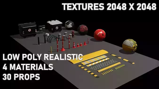 Assets low poly city realistic