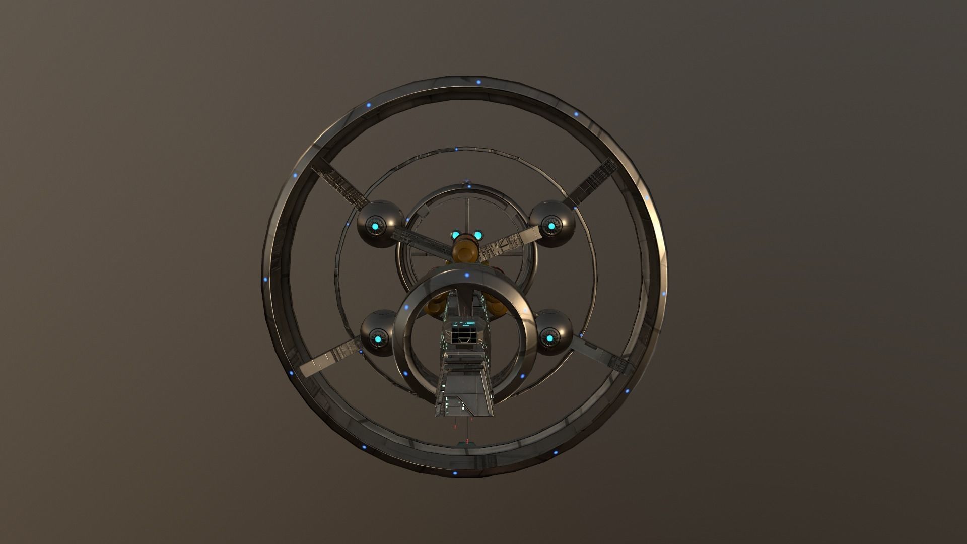 SpaceShip Nx-01 Low-poly 3D model_4