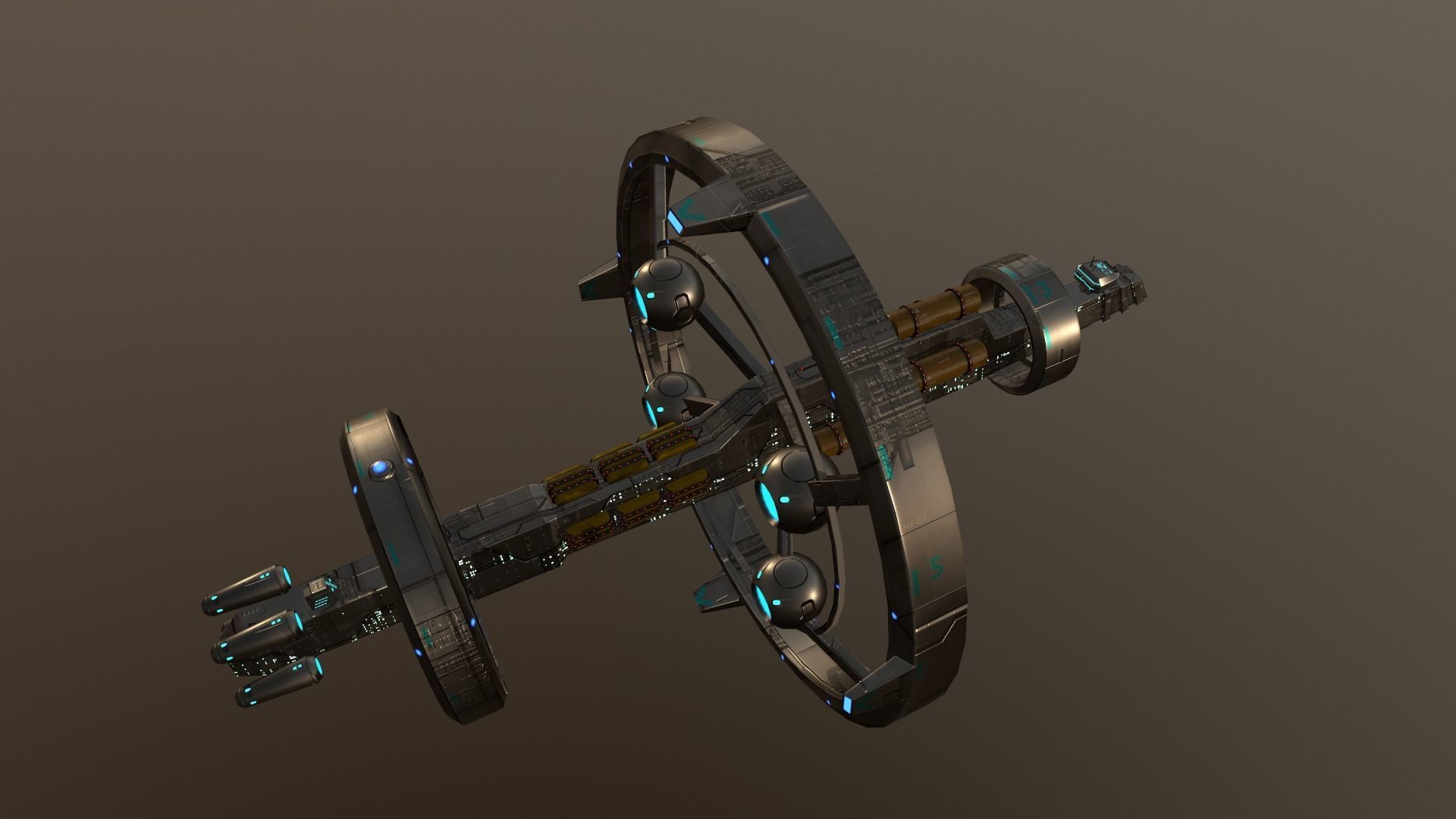 SpaceShip Nx-01 Low-poly 3D model_6