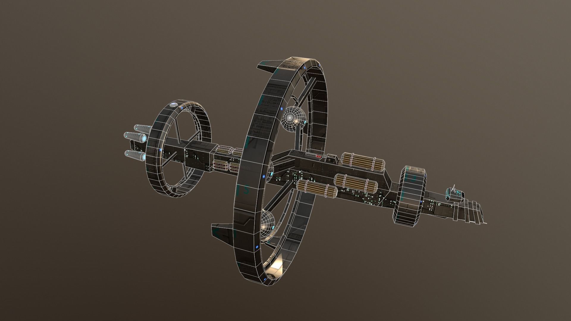 SpaceShip Nx-01 Low-poly 3D model_7