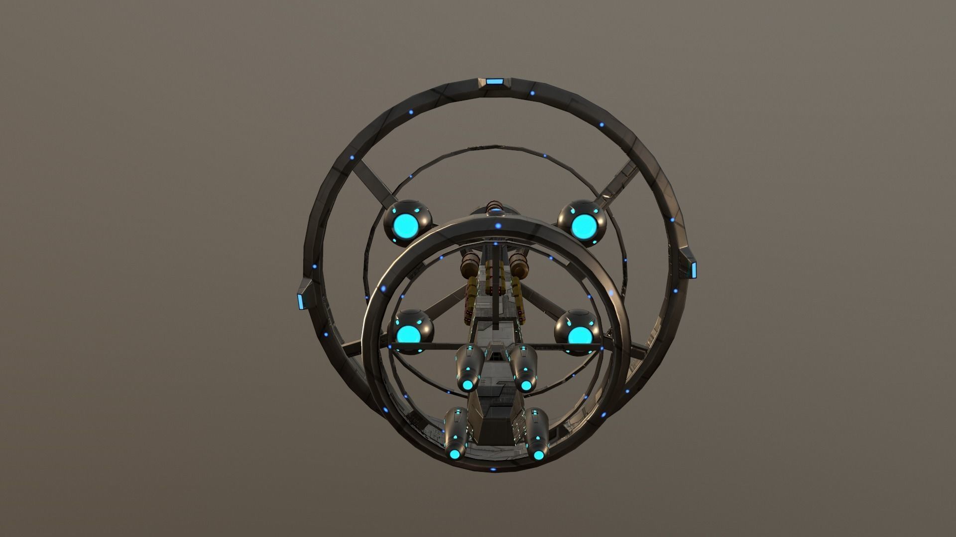 SpaceShip Nx-01 Low-poly 3D model_5