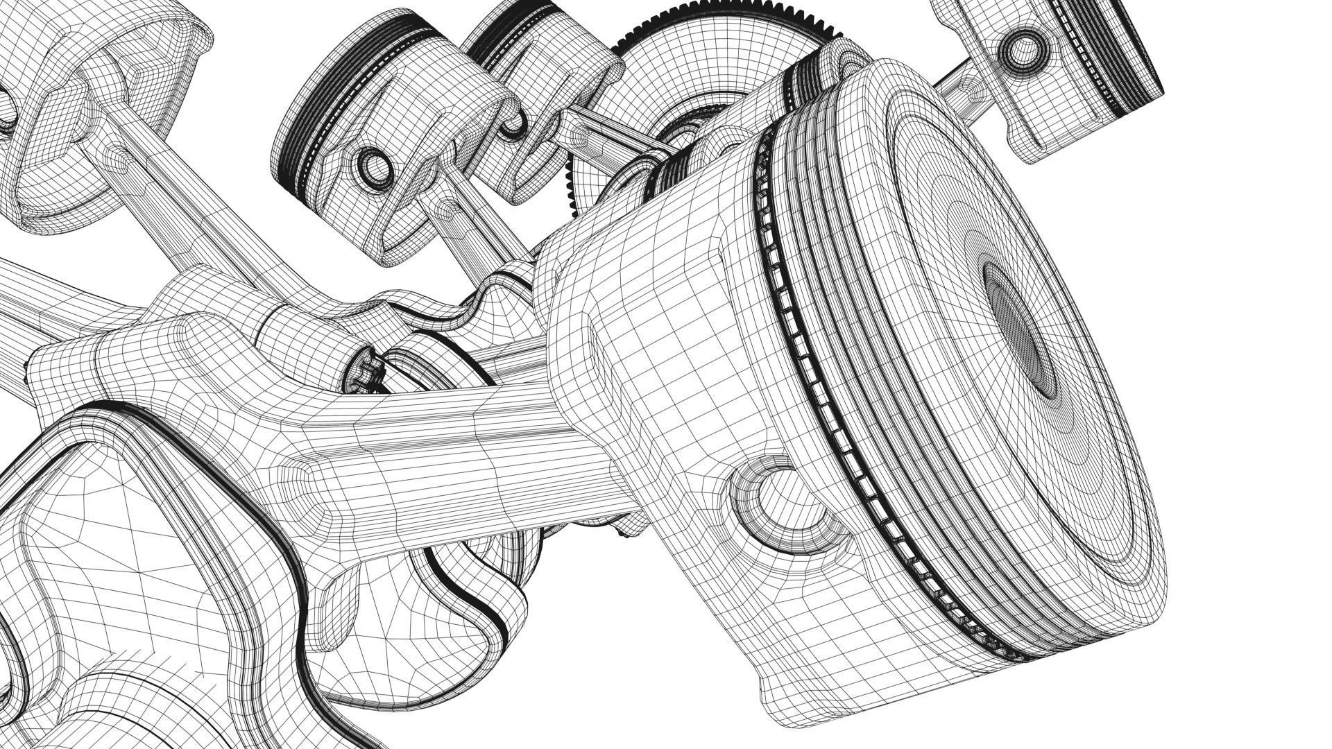 V8 Engine Working Animated 3D model_38