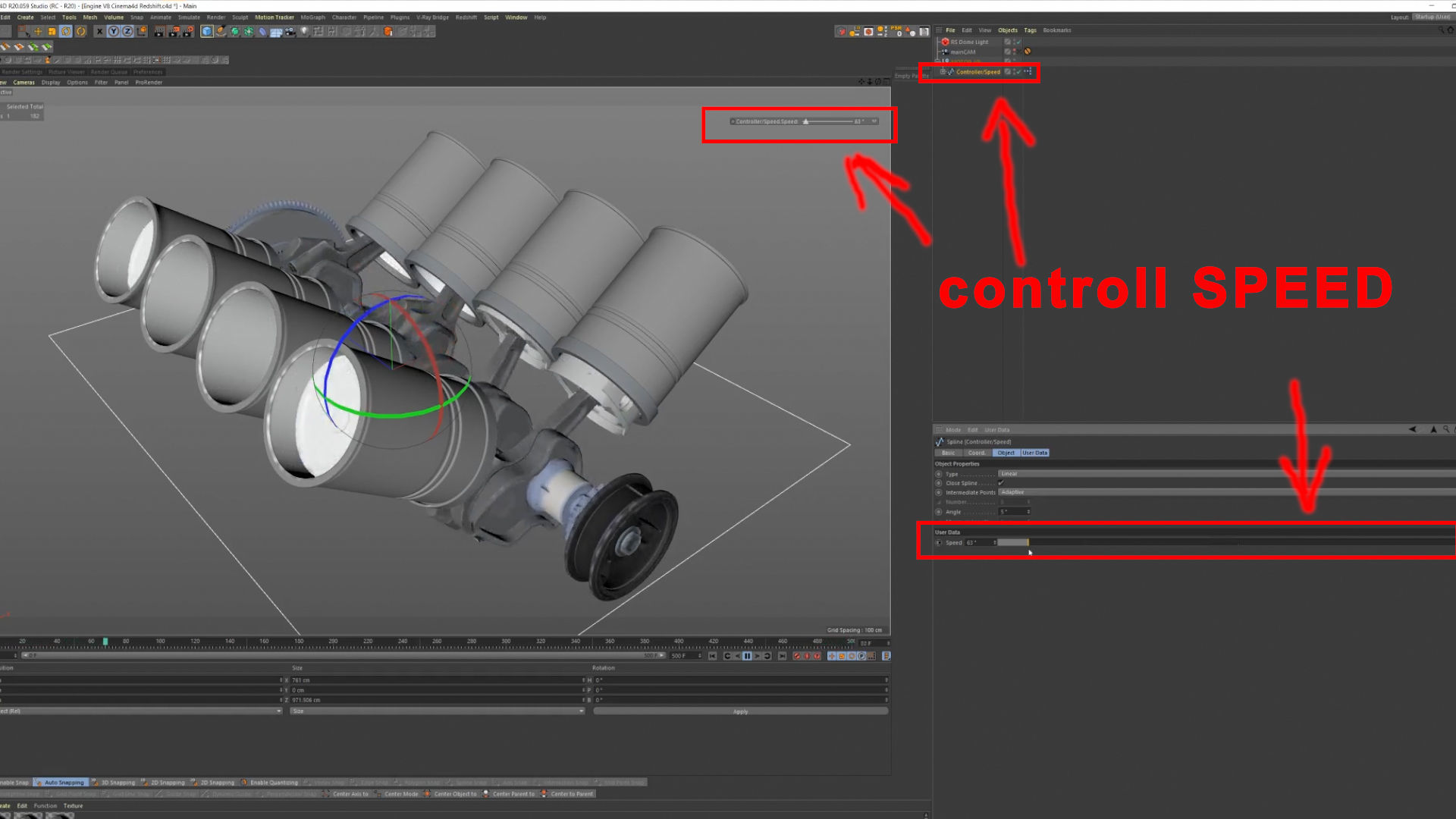 V8 Engine Working Animated 3D model_28