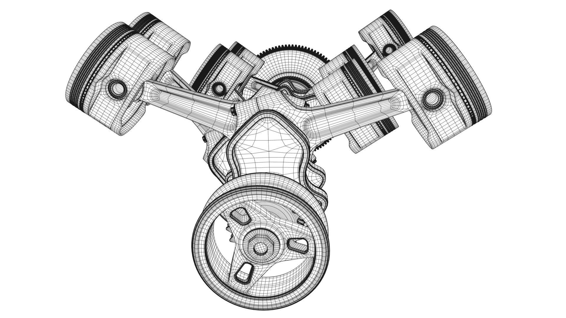 V8 Engine Working Animated 3D model_34