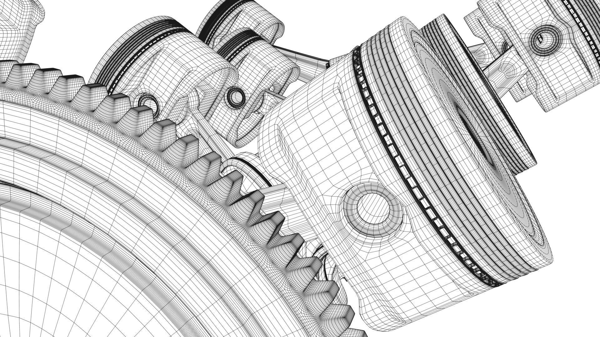 V8 Engine Working Animated 3D model_39