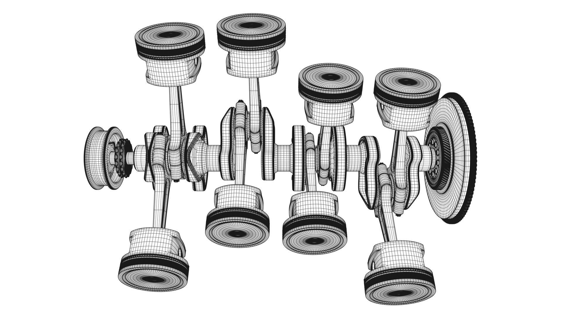 V8 Engine Working Animated 3D model_35