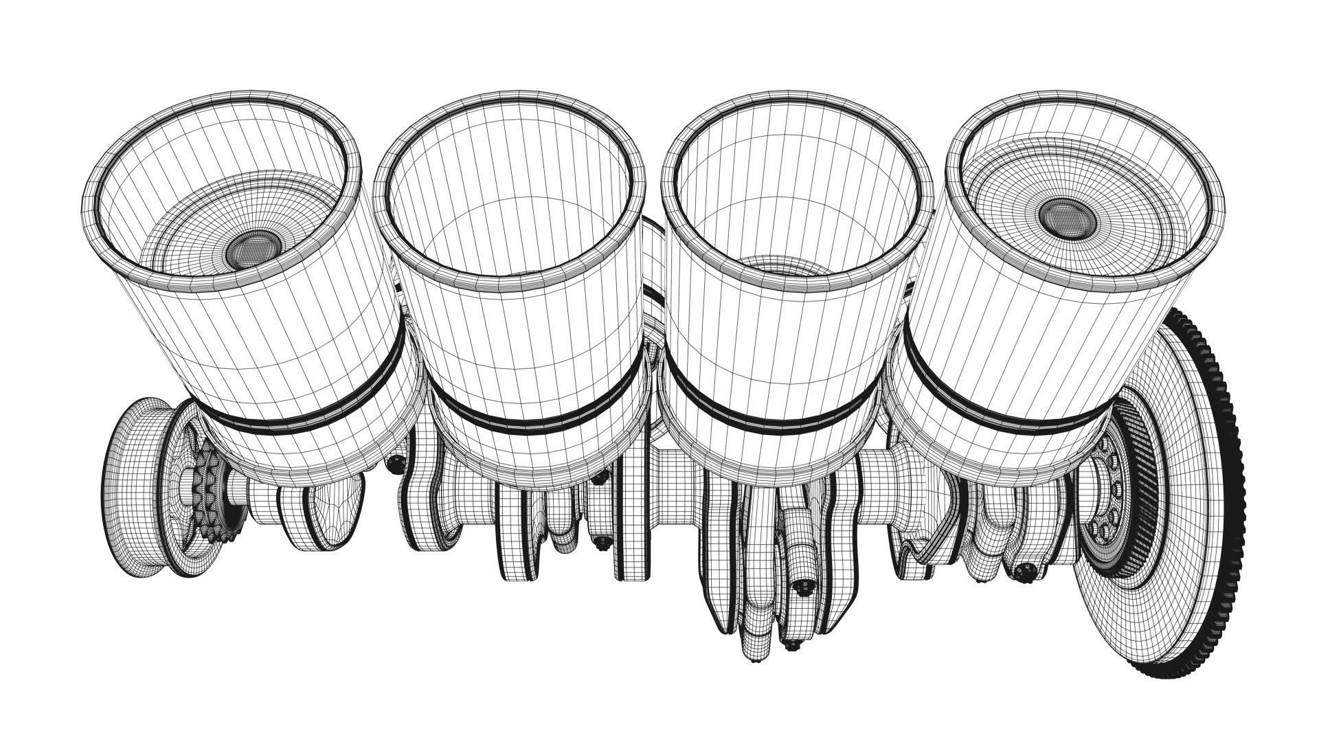 V8 Engine Working Animated 3D model_30