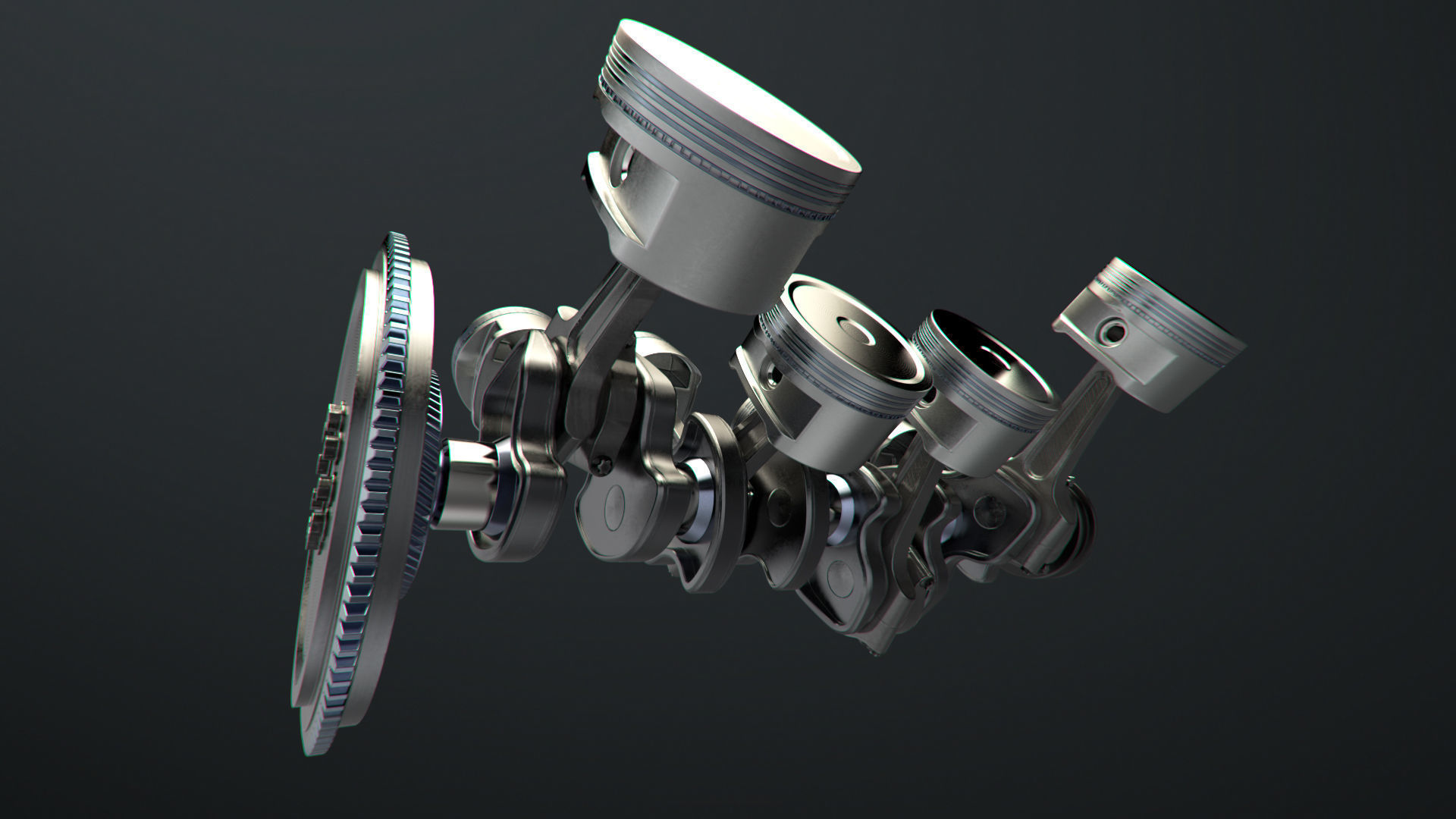 V8 Engine Working Animated 3D model_12