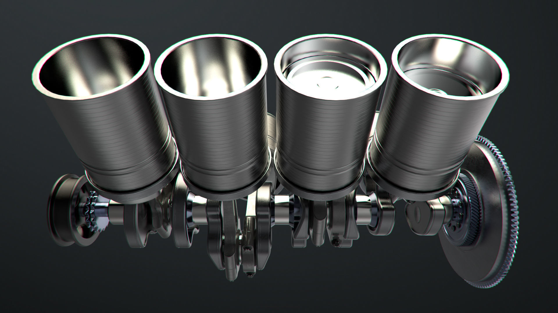 V8 Engine Working Animated 3D model_23