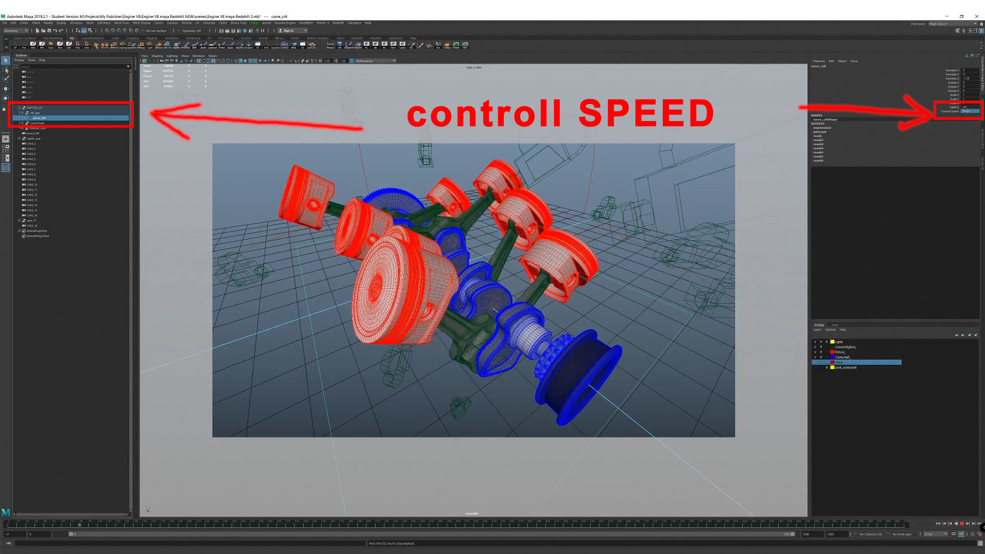 V8 Engine Working Animated 3D model_27