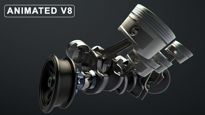 V8 Engine Working Animated 3D model