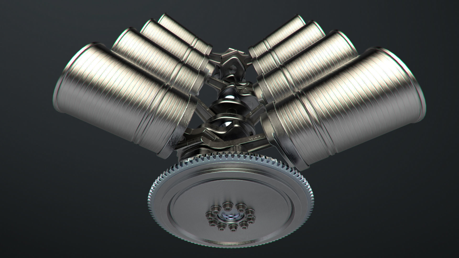 V8 Engine Working Animated 3D model_17
