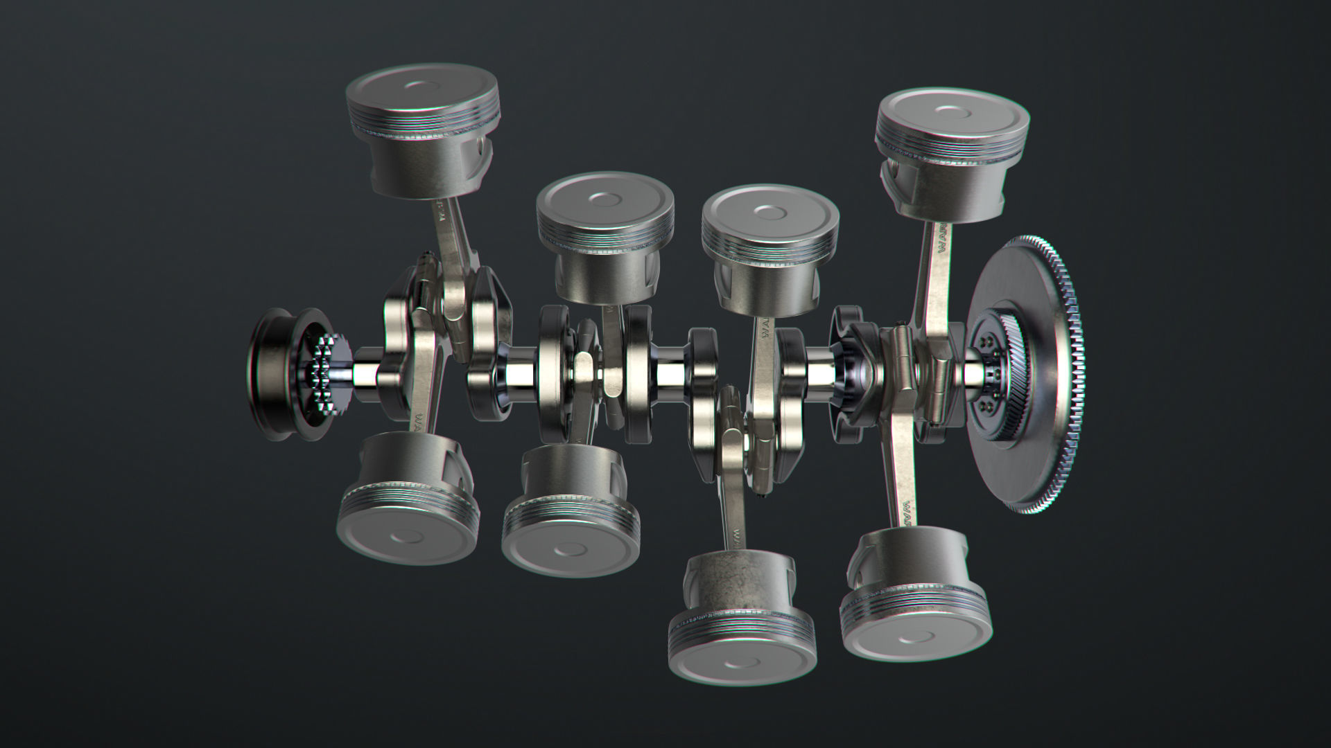 V8 Engine Working Animated 3D model_25