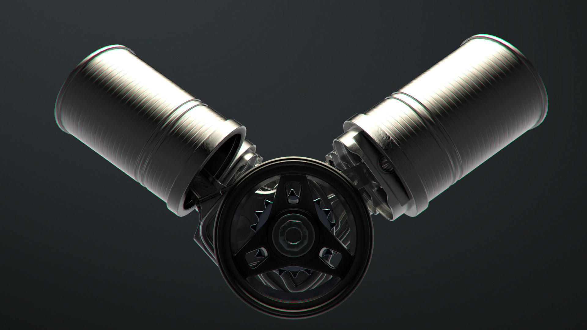 V8 Engine Working Animated 3D model_21