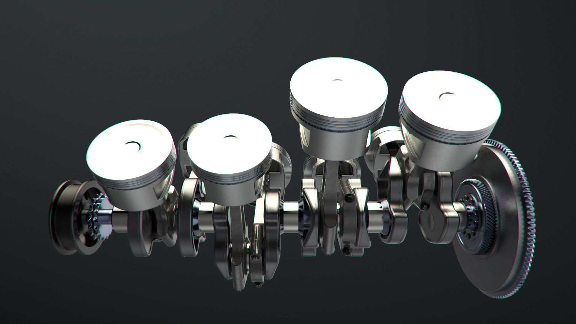 V8 Engine Working Animated 3D model_14