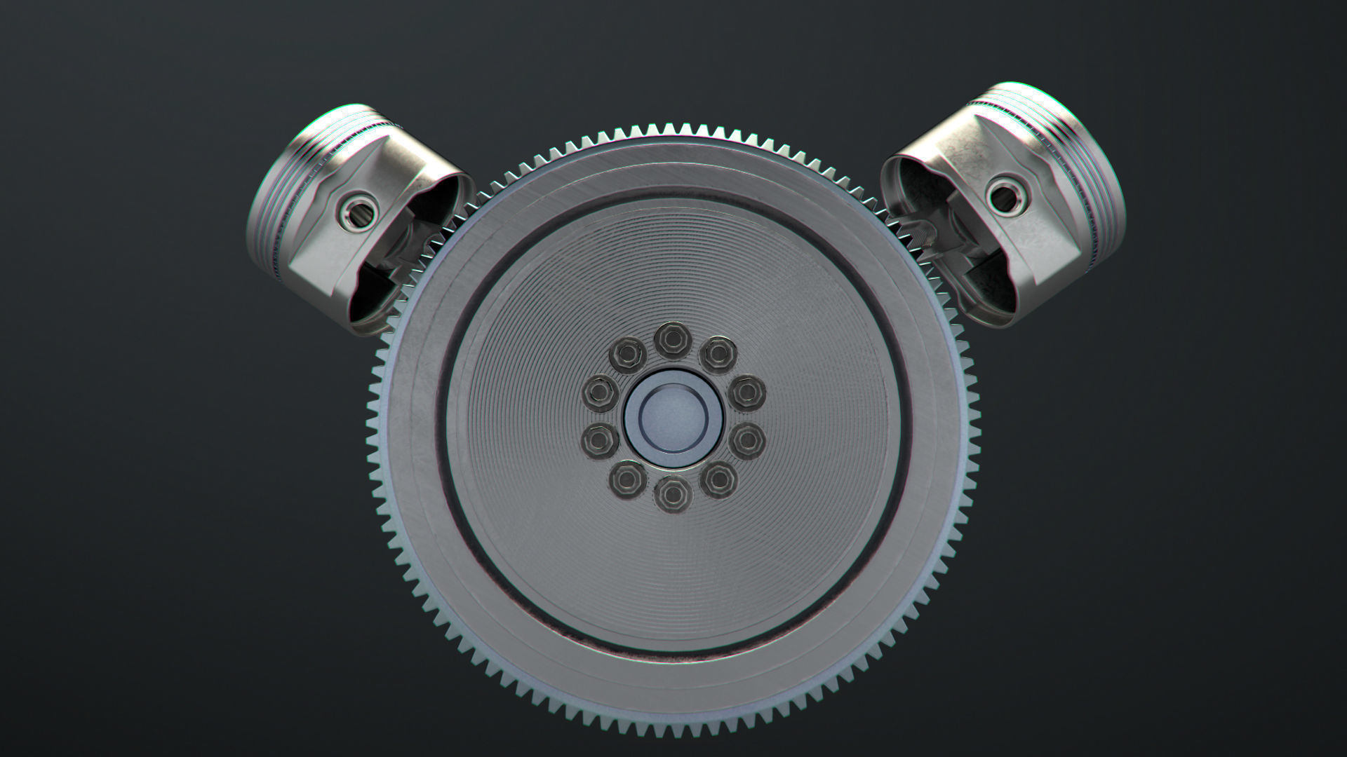 V8 Engine Working Animated 3D model_26