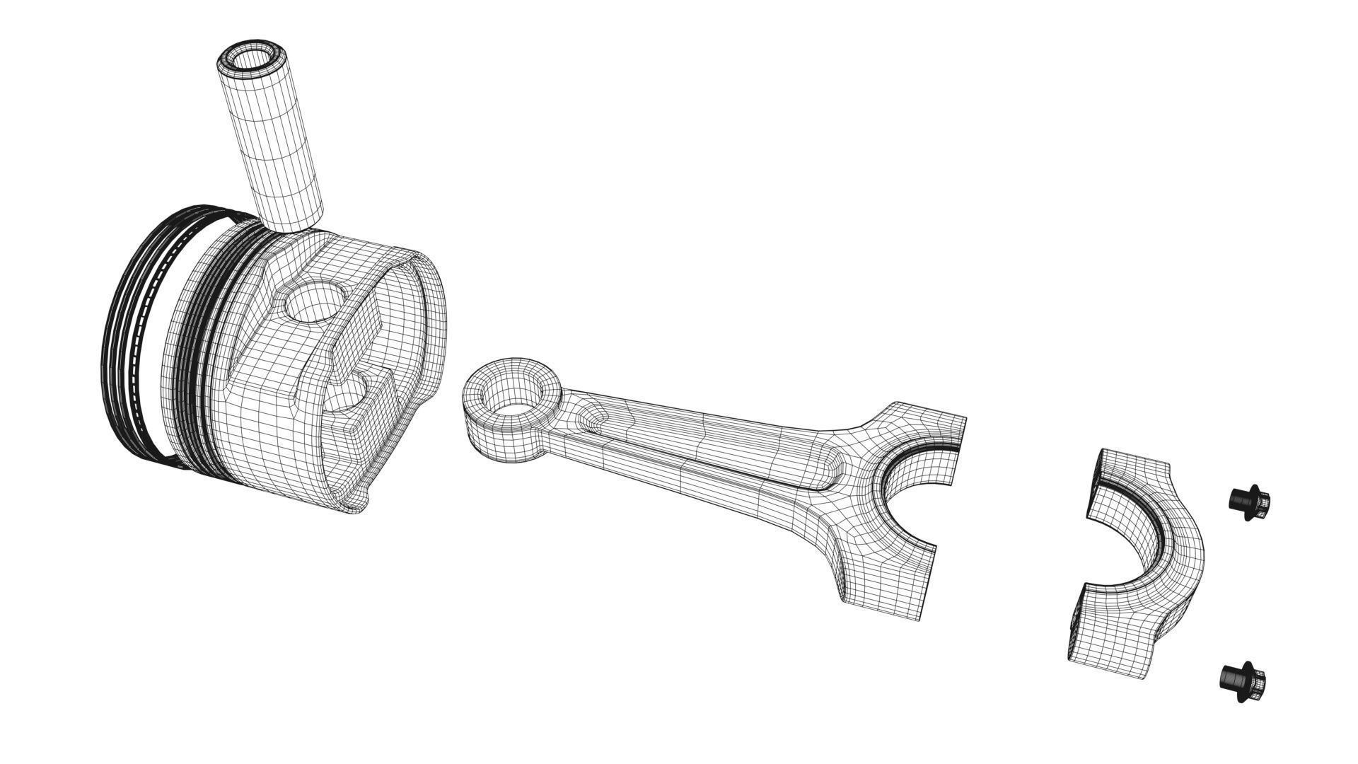 V8 Engine Working Animated 3D model_40