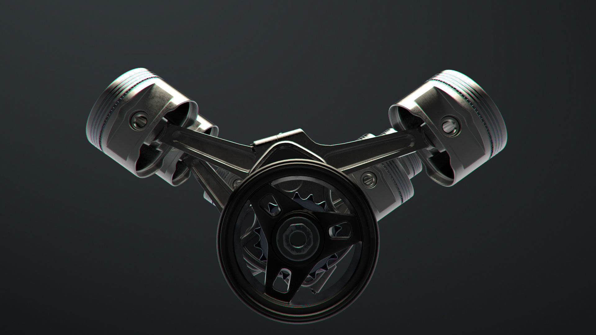 V8 Engine Working Animated 3D model_22