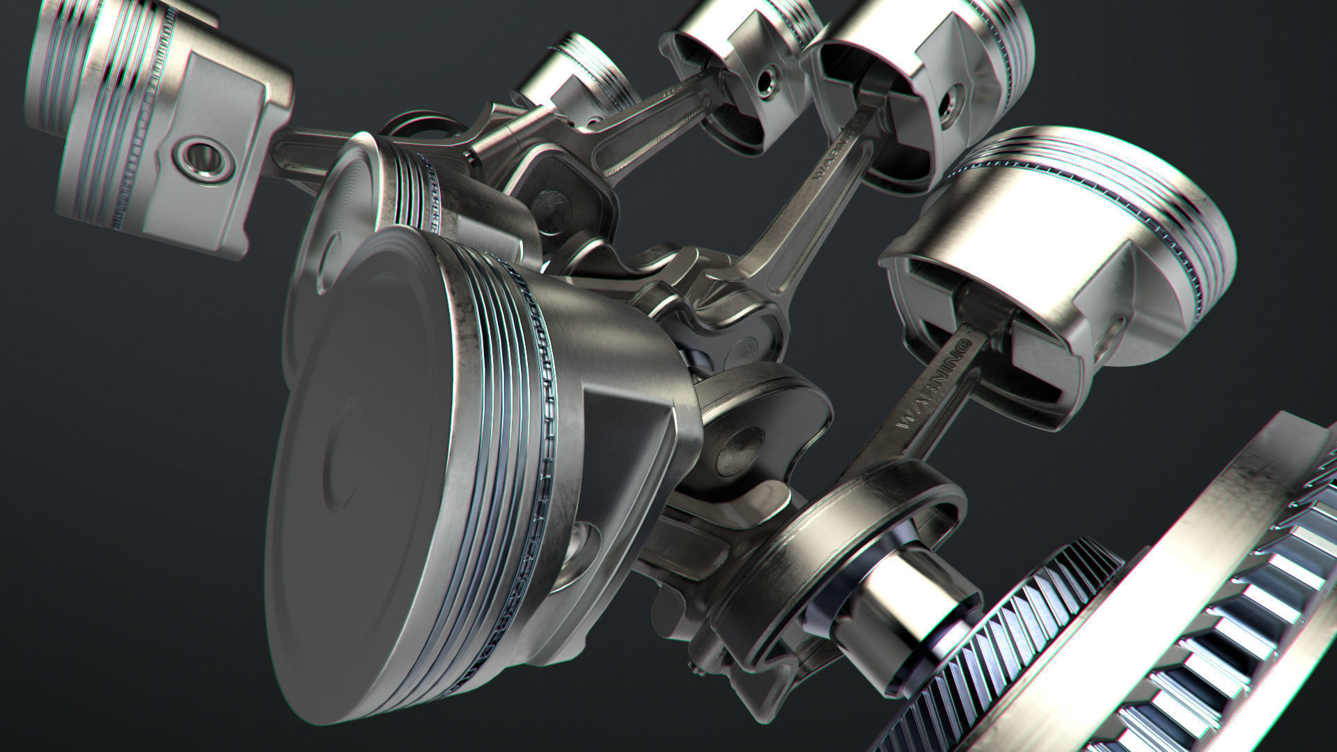V8 Engine Working Animated 3D model_13