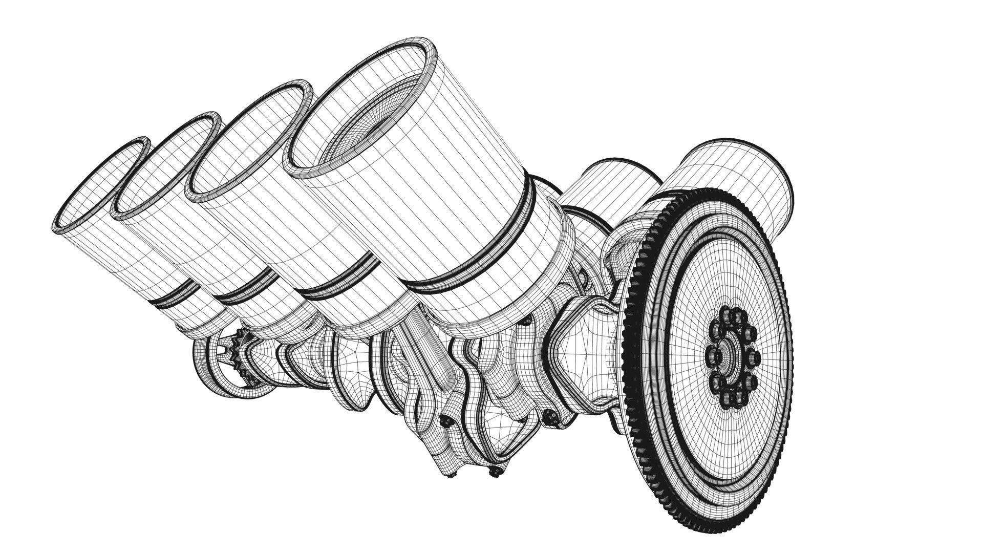 V8 Engine Working Animated 3D model_37