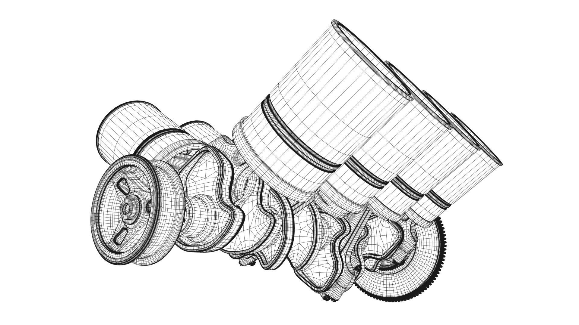 V8 Engine Working Animated 3D model_31