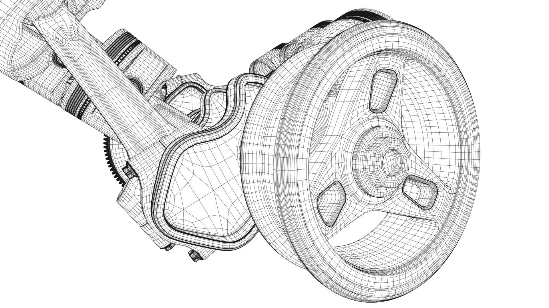 V8 Engine Working Animated 3D model_29