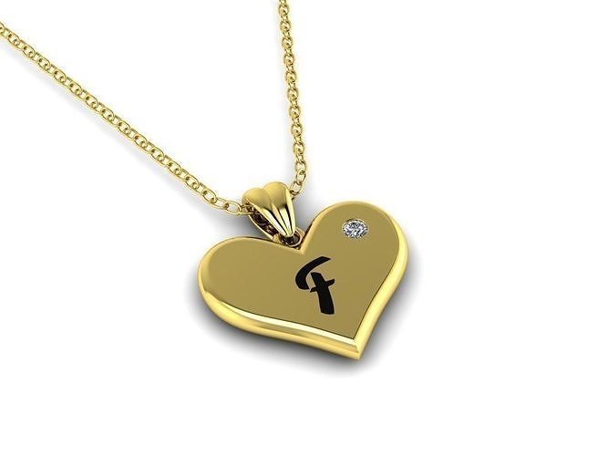  Alphabet ENAMEL Pendant Letter F 3D print model