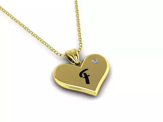  Alphabet ENAMEL Pendant Letter F