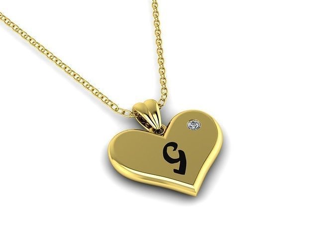  Alphabet ENAMEL Pendant Letter  G 3D print model