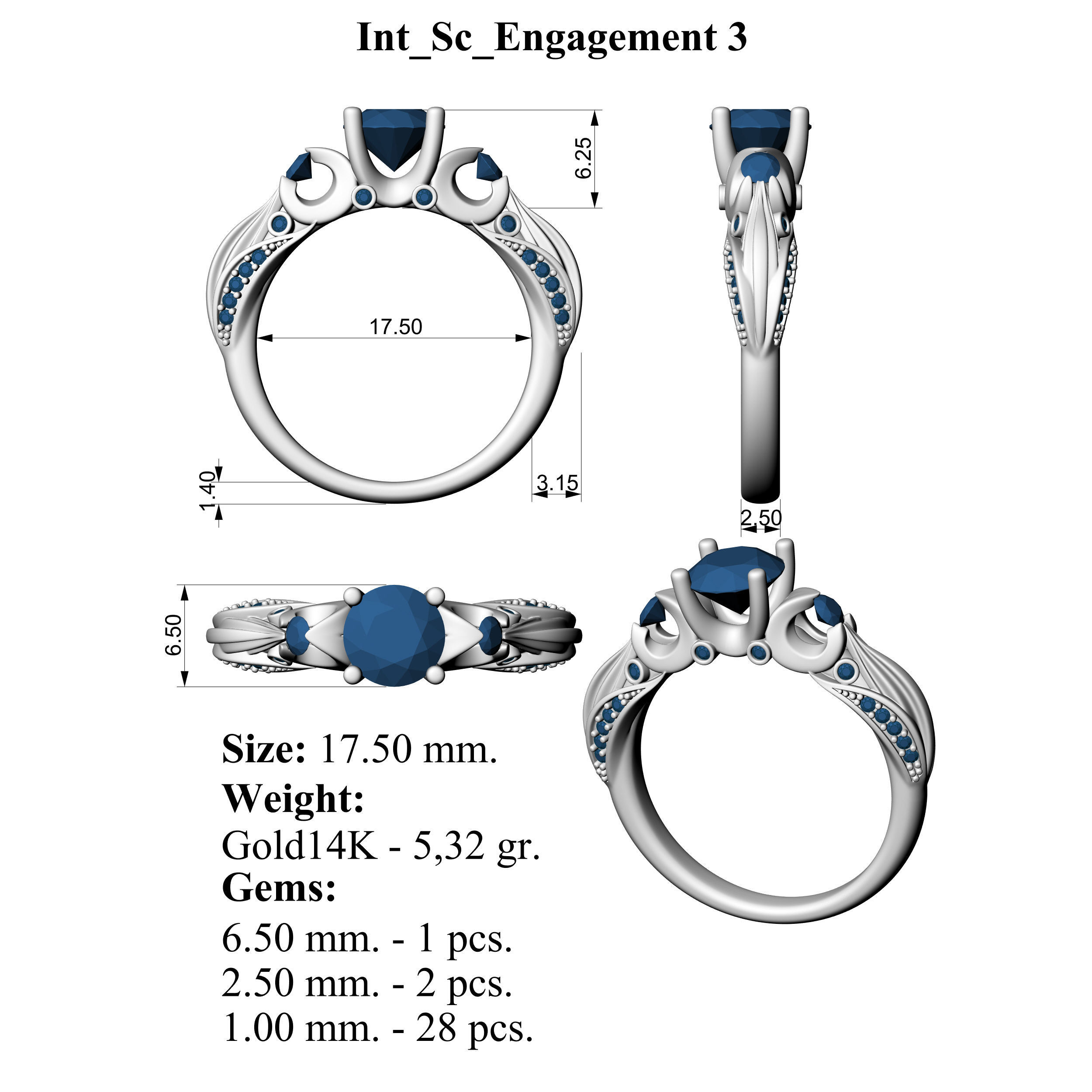 Inter Sc Engagement Ring 3 3D print model_4
