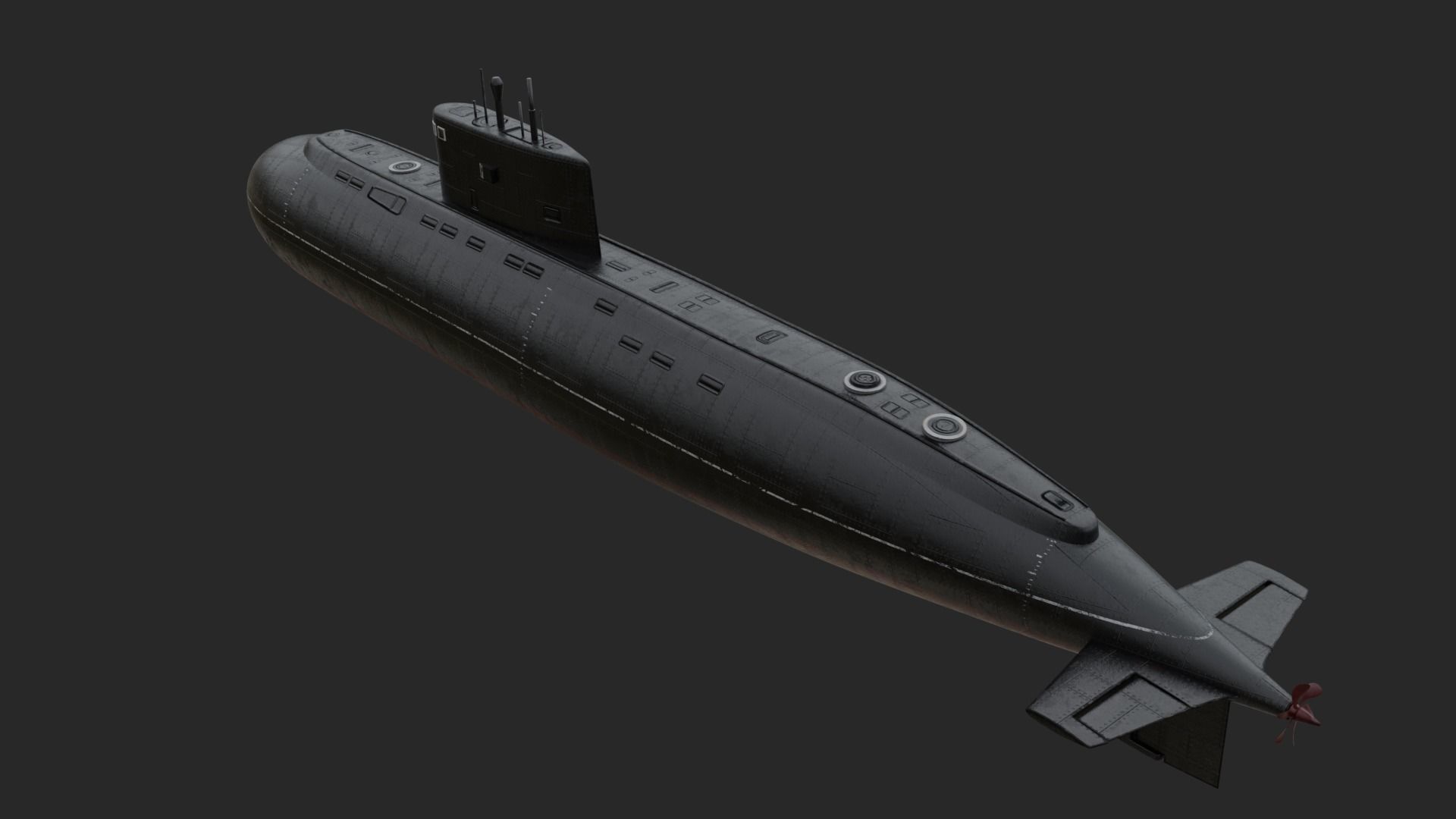 Kilo-636 Class Submarine Low-poly 3D model_15