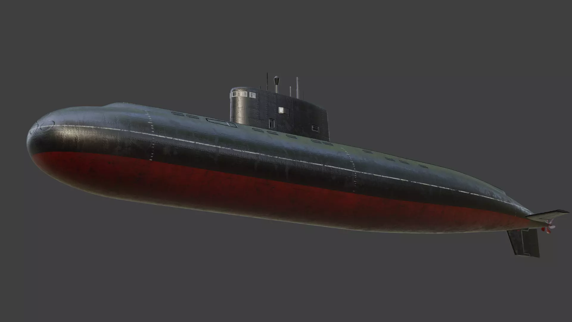 Kilo-636 Class Submarine Low-poly 3D model_0