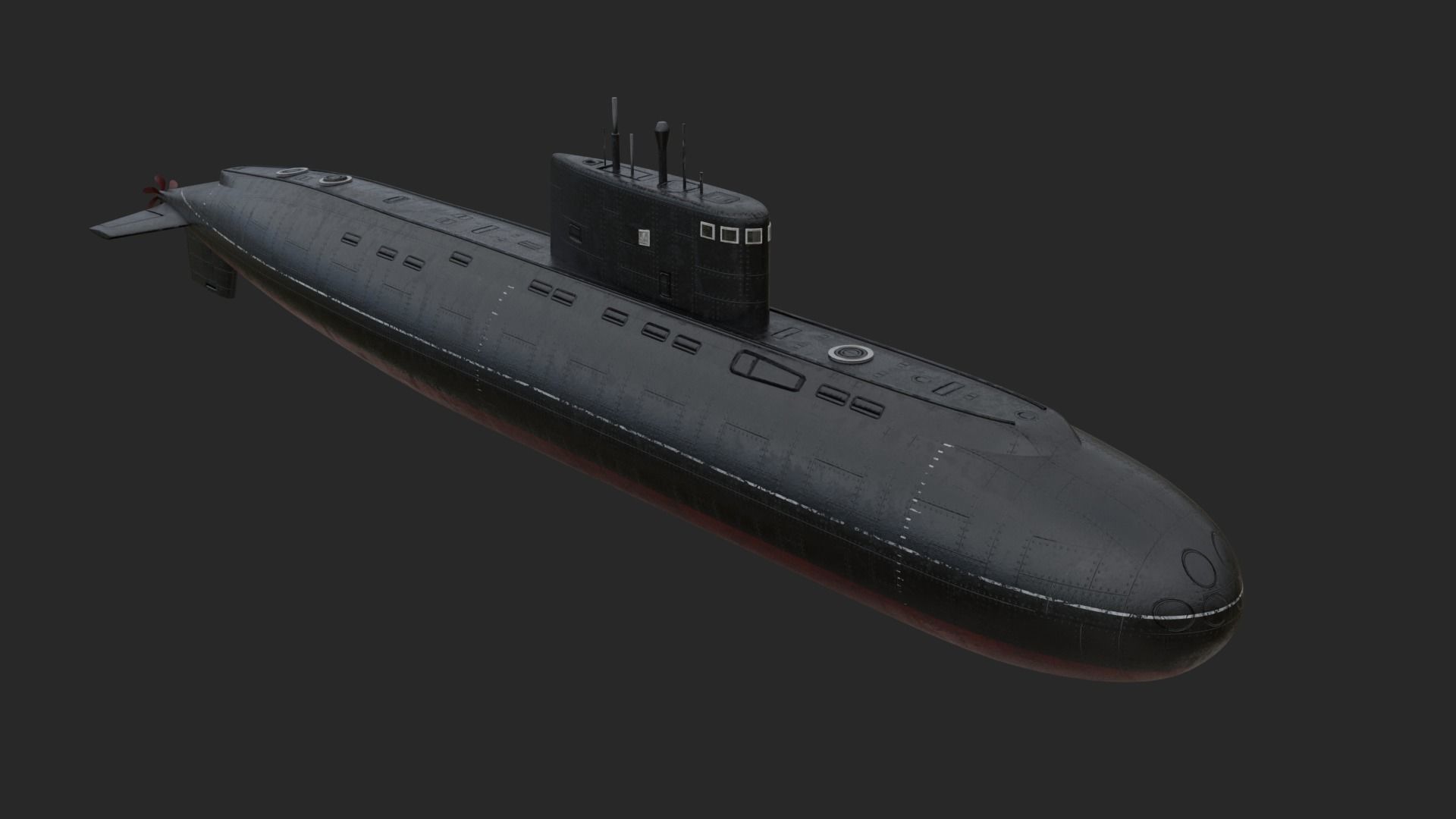 Kilo-636 Class Submarine Low-poly 3D model_16