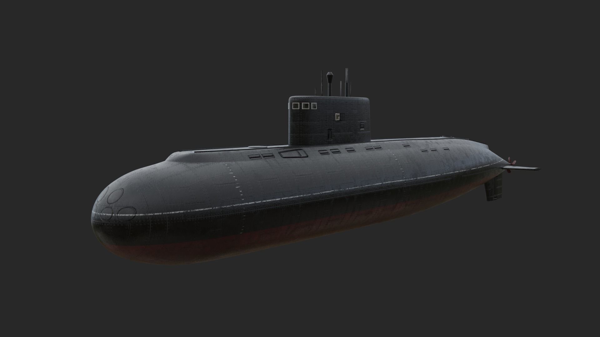 Kilo-636 Class Submarine Low-poly 3D model_1