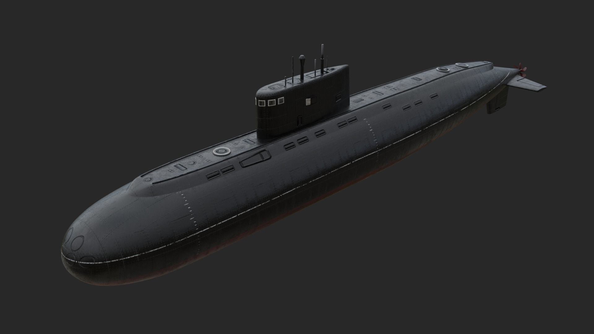 Kilo-636 Class Submarine Low-poly 3D model_14