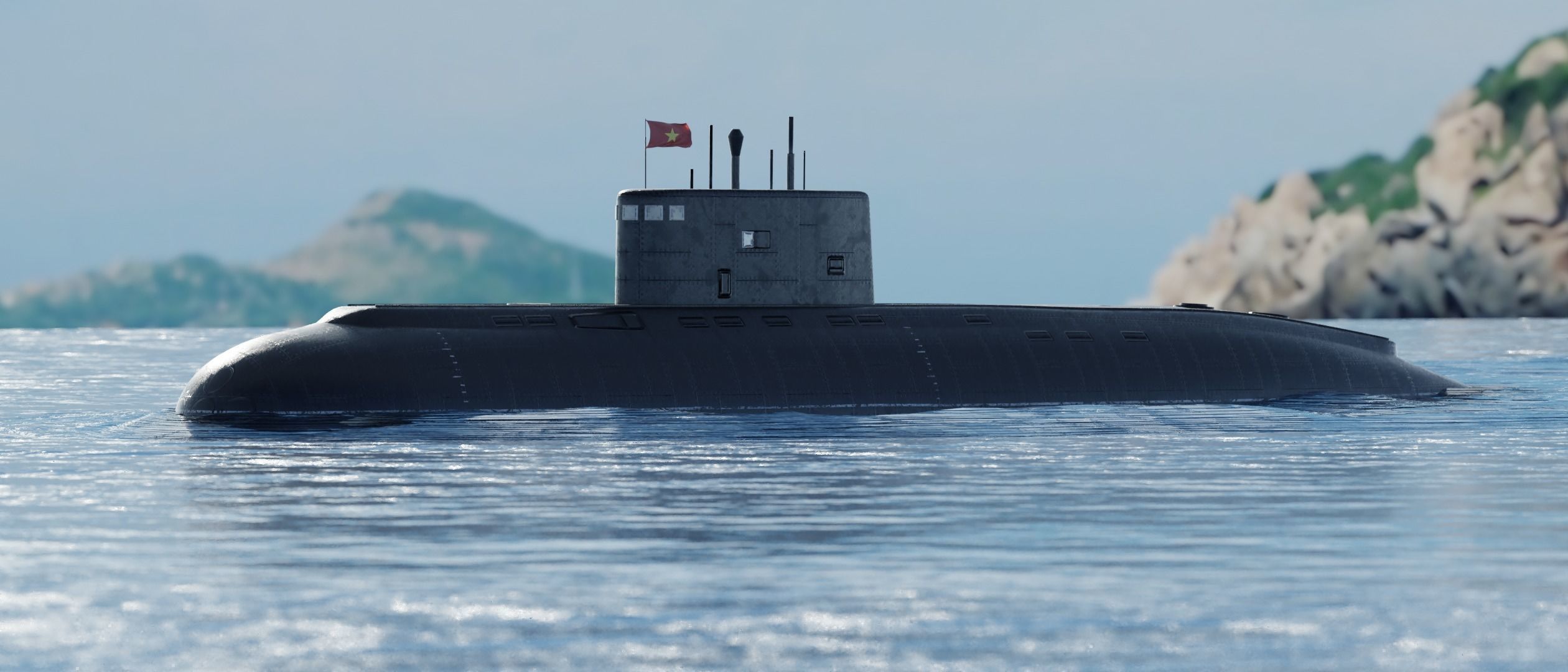 Kilo-636 Class Submarine Low-poly 3D model_10