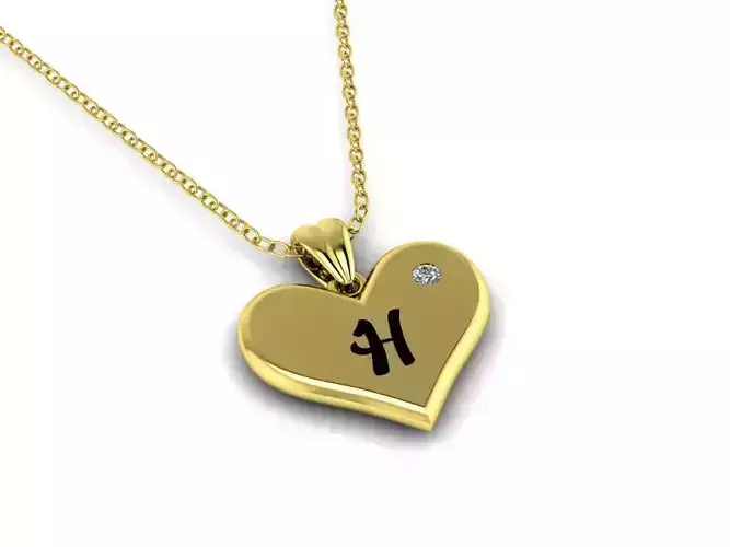 Alphabet ENAMEL Pendant Letter H