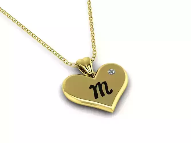 Alphabet ENAMEL Pendant Letter M