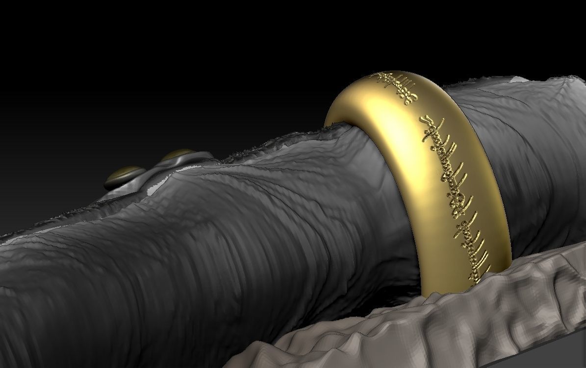 Lord of the ring Sauron Finger with ring HD 3D print model_3