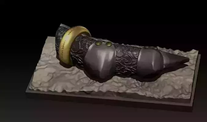 Lord of the ring Sauron Finger with ring HD 3D print model