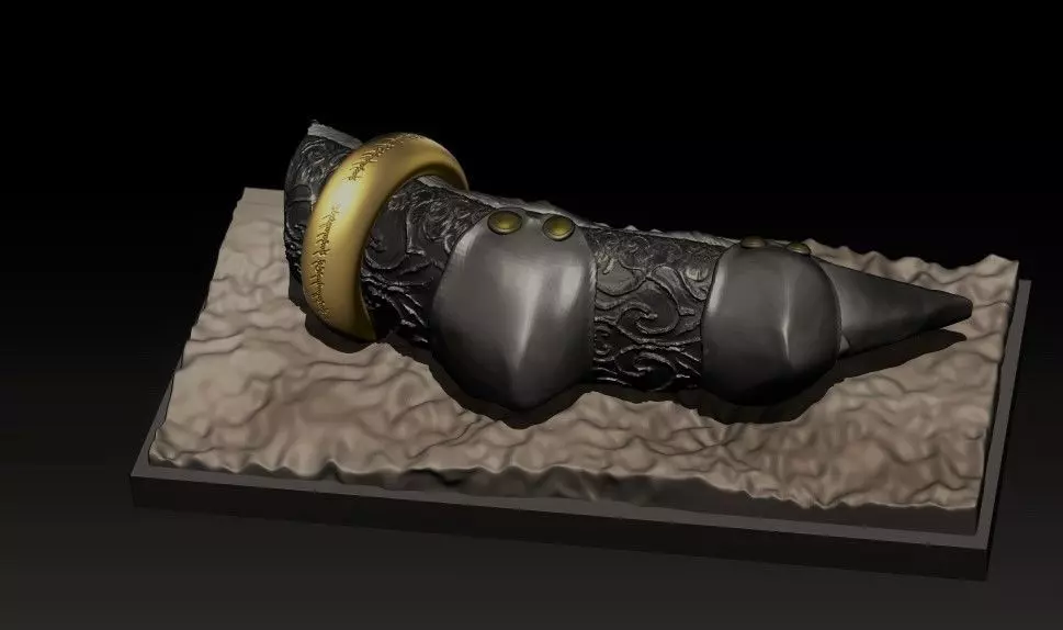 Lord of the ring Sauron Finger with ring HD 3D print model_0