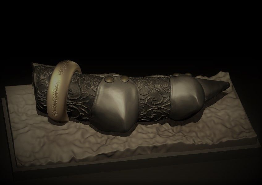 Lord of the ring Sauron Finger with ring HD 3D print model_6